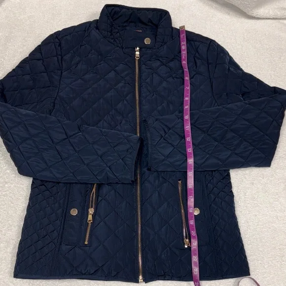 Zara for girls Kids Navy Quilted zip classic Jacket size 13/14 164cm - Picture 2 of 9